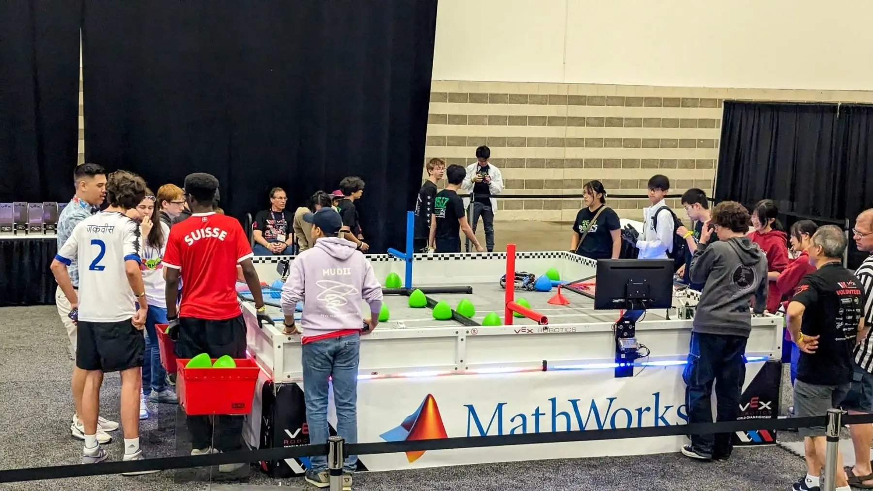 ISL Five Rings Robotics in Dallas, TX – Jake, Michal, Maako, Juliana and Mudit – allied with a team from Ireland, compete against a team from China and the USA.