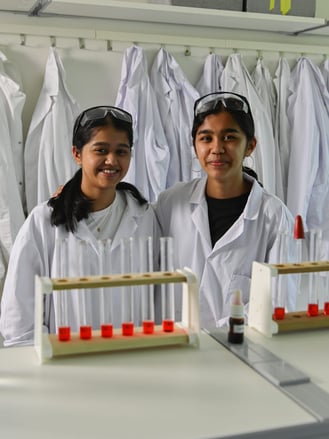 two passionate STEM enthusiasts at ISL's lab