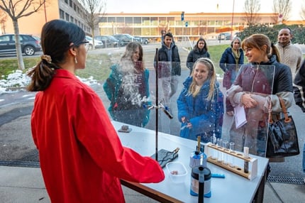 Teacher and students at ISL's International Day of Women and Girls in Science. 