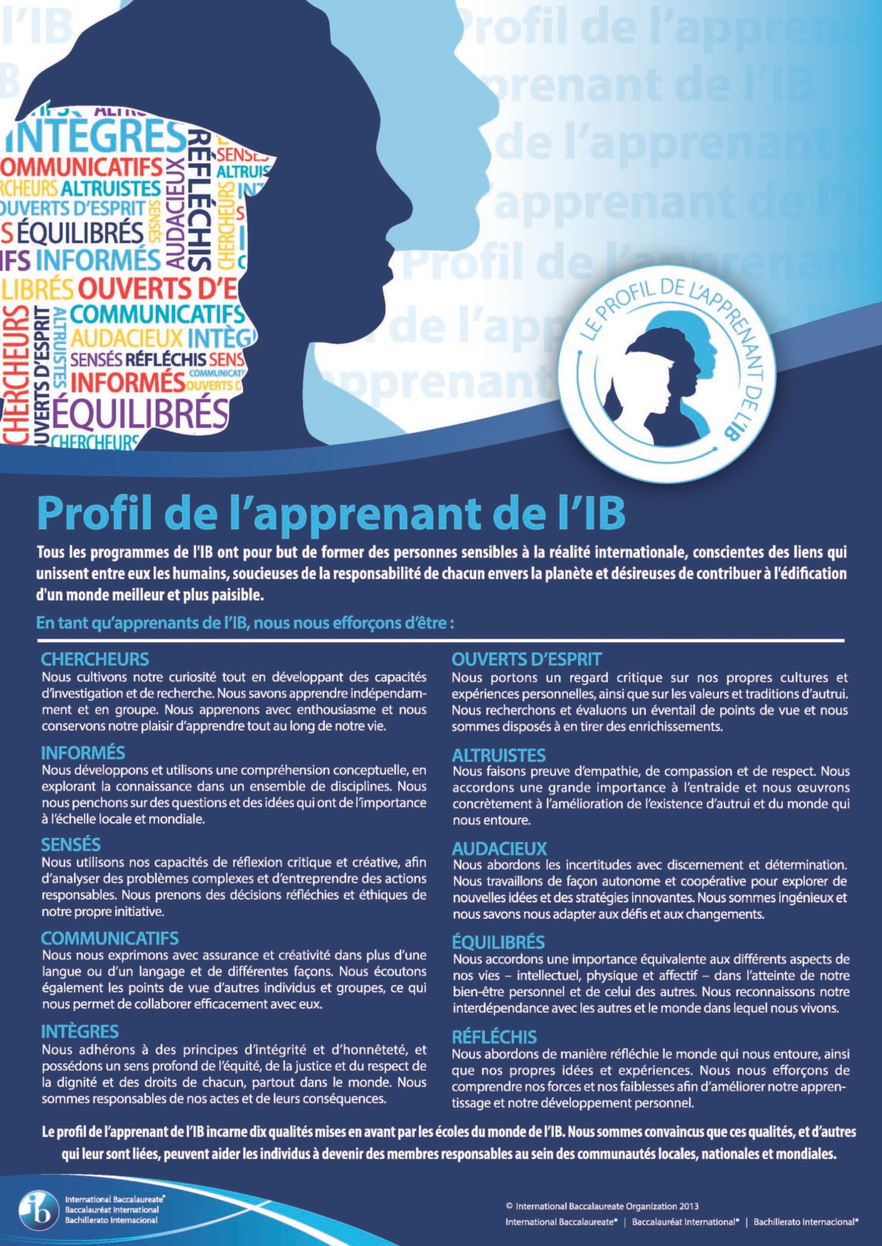 Le profil de l’apprenant de l’IB ISL